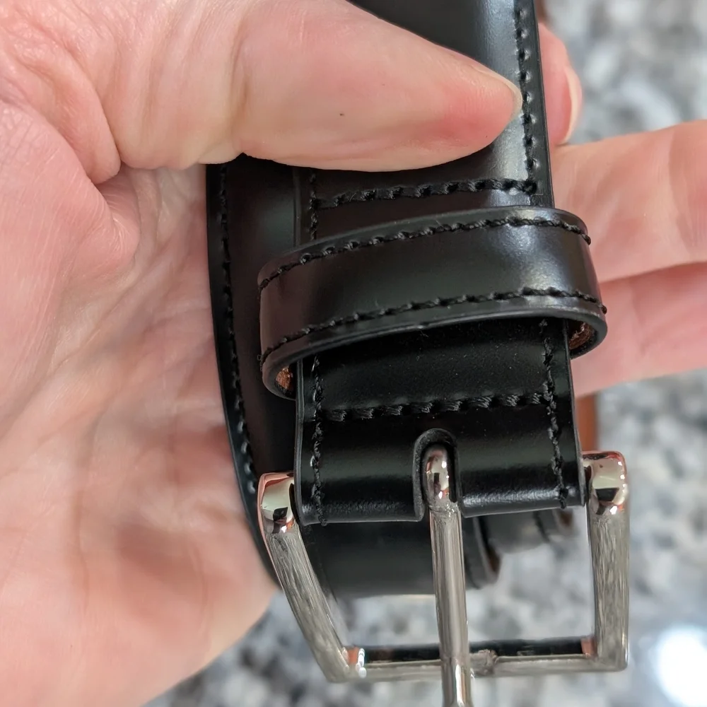 ✨ Brooks Brothers Made in Italy Leather Belt | Black | Luxury Classic Dress Belt